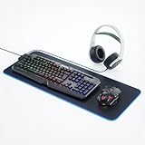 ⌨️ CLAVIER & SOURIS HAUTE PERFORMANCE : Dominez vos adversaires grâce au clavier AZERTY Français à rétroéclairage Rainbow LED et touches Anti-Ghosting. La souris incluse offre une précision chirurgicale ajustable jusqu'à 8000 DPI avec 7 boutons programmables pour vos macros.