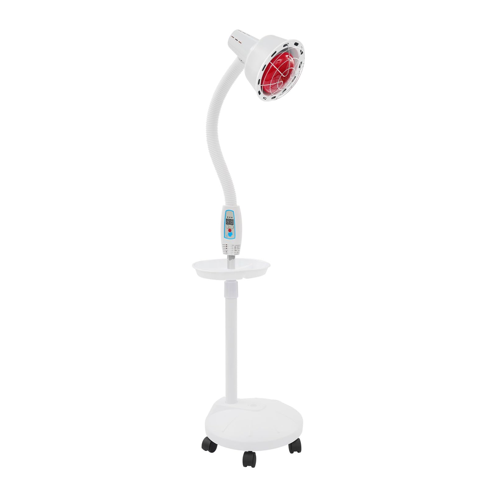Lampada a Infrarossi 275W, Piantana con Luce Rossa Regolabile in Altezza e Temperatura 8-70°C Base 30cm per Terapia Muscolare