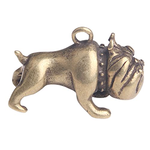 WWZYX Altmessing Französische Bulldogge Schlüsselanhänger Sternzeichen Shar Pei Hundeanhänger kleine Kupferwaren Cover