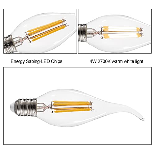 Lâmpada de LED,KKcare Lâmpada LED 4W E14 Lâmpadas LED Branco Quente 2700K Estilo Vintage Lâmpada LED