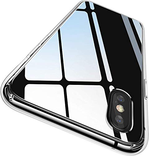 CASEKOO Crystal Clear iPhone Xs Max Case, [Anti-Yellowing] Ultra Hybrid Slim Fit Cover with Protective Hard Plastic Back & Soft Silicone Bumper Phone Cases for iPhone Xs Max 6.5 inch 2018, Transparent