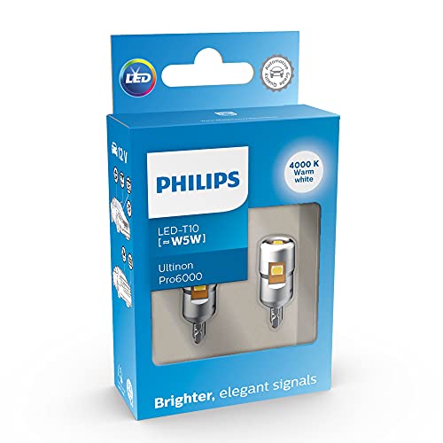Image of Philips Ultinon Pro6000 LED T10 car signaling bulb (W5W), 4.000K warm white