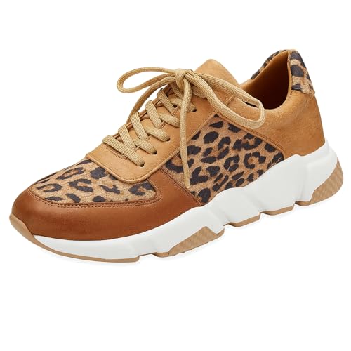Crissa Comfortable Leopard Sneakers, Cheetah Print Shoes, Orthopedic Sport Shoe for Women Men