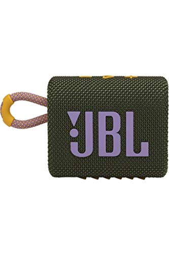 Image of JBL Go 3, Wireless Ultra Portable Bluetooth Speaker, Pro Sound, Vibrant Colors with Rugged Fabric Design, Waterproof, Type C (Without Mic, Green)