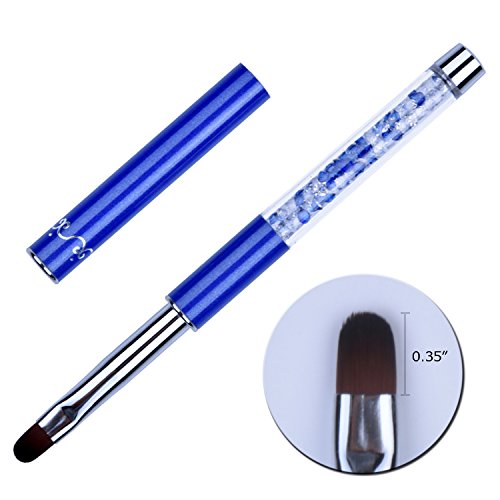 Ycyan 1Pcs Oval Uv Gel Nail Brush Rhinestone Handle Professional Nail Art Tools Size 8 #TOP4