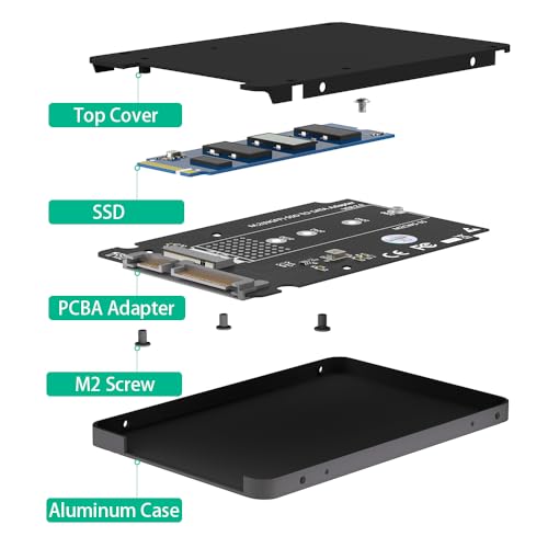 Adaptador Mustpoint M.2 a Caja SATA 2.5" con soporte SATA 3.0 y carcasa de 7mm miniatura 4