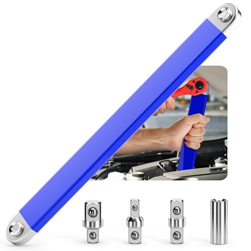 Image of Premium Offset Extension Wrench Ratchet socket Wrenches 1 /4 inch 1 /2 inch 3 /8 Set Universal Zero Degree Stubby Thin Square Drive Adapters Impact Speed Pro Tight For Small Place Tool Gifts Man Dad