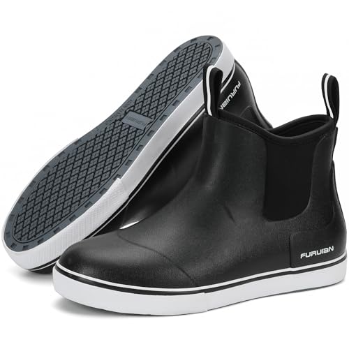 Women's Deck Boots Ankle Rain Boots Fishing Boots Rubber Waterproof Slip-Resistant Outdoor Work Shoes