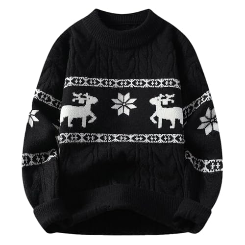 Pull col rond homme en maille douce hivernale haut de gamme