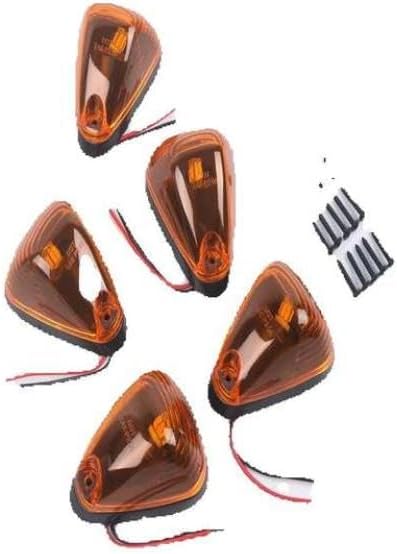 DorkTees 5pcs Amber LED Roof Marker Light Kit 12V DC Compatible With F250 F350 F450 Super Duty 1999-2016 Automotive Motorcycle Vehicles