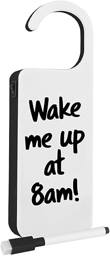 Colgador de puerta con luz LED, escribe tu propio mensaje con marcador de borrado en seco (marcador incluido)