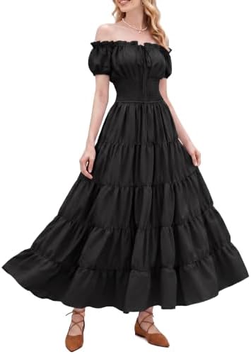 Zhitunemi Renaissance Costume Women Dress: Medieval Costumes for Women Renaissance Dresses - Peasant Cottagecore Theme Party