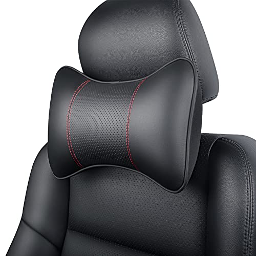 CAR ROVER Coussin de soutien de cou de siège de voiture en mousse à mémoire de forme souple avec sangle réglable pour conduite, maison, bureau (noir, lot de 1) Cover