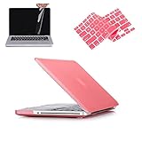 RUBAN Case Compatible with 3in1 Smooth Matte Shell Case Cover MacBook Pro 15 inch with CD-ROM (Non-Retina) (Model A1286) + Keyboard Cover and Screen Protector 2011 2010 2009 (Pink)