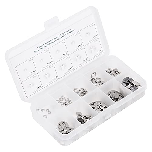 120Pcs E Clip Assortment Set Washer Stainless Steel External Retaining Ring Circlip 1.5mm to 10mm