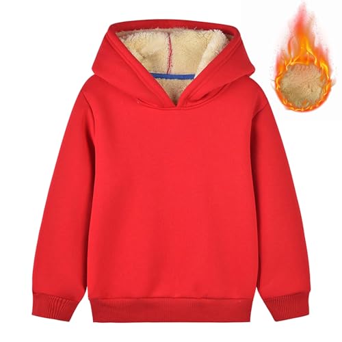 Boy Girls Fuzzy Sweatshirts with Hoodies Casual Long Sleeve Pullover Blouses Winter Warm Hiking Outdoor Outfits2