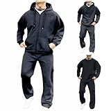 Sweat Suits Men,Black Track Suits Mens Tracksuit Zip up Hooded and Sweatpants 2 Piece Outfit Hoodie Sweatsuit Jogger Set Sweatsuits Casual Athletic Zipper Suit,M
