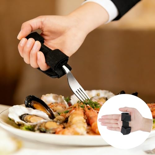 Universal Cuff Adaptive Utensils Holder Elderly Adults Eating Assistance Handicap Utensils Spoon Fork Gripping Strap Eating Hand Cuff Holding Cutlery for Disabled Individuals with Weak Grip - Image 3