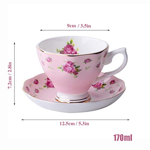 Tea-Set-for-Adults-Coffee-Cups-and-Saucers-Bone-China-Coffee-Cup-Set-Pink-Old-Country-Roses-Teapot-with-Spoon-Holder-for-Afternoon-TeaB-B