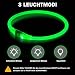 Nepfaivy Leuchthalsband Hund USB Aufladbar - Wasserdichtes Hundehalsband Leuchtend mit 3 Beleuchtungsmodi, Längenverstellbareres LED Halsband für Kleine, Mittlere und Große Hunde (Grün)