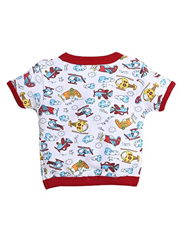 Image of Pooja Baby Baby Boys' & Baby Girls' T-Shirt Hosiery Cotton Clothing Jhabla /Vest Front Open T- Shirt with Snap Buttons Pack Of 4