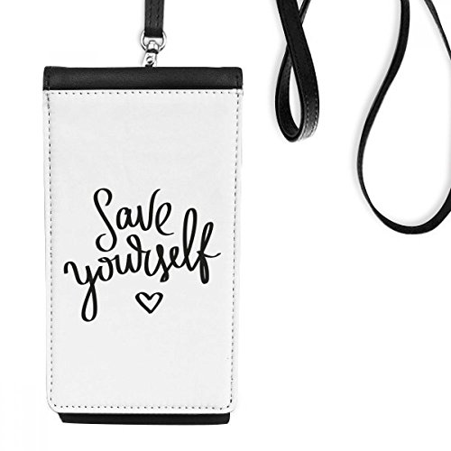 Sac téléphone en cuir noir avec citation cadeau original et utile pour proche