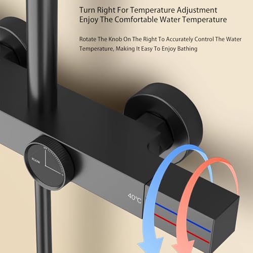 Système de douche thermostatique anti-brûlure à 3 fonctions pour baignoire - 6
