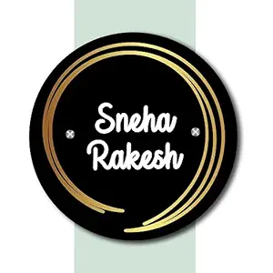 SIGNOOGLE Customised 3D Name Plate For Home Entrance Acyrlic Outdoor House Wall Decor Round (12 x 12 Inch)