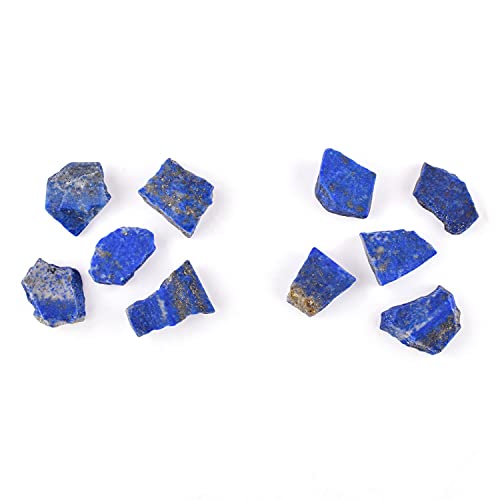 Qnavic 5Pcs Natural Raw Lapis Lazuli Gemstone Slices, Chakra Healing Crystal, Rough Crystals And Gemstone, Birthstone Crystal For Jewelry Making Supplies, Gift For Her, Diy Crafts, Loose Gemstones #TOP2