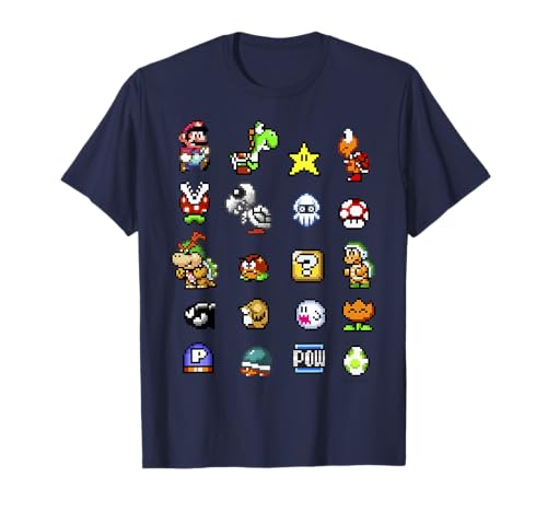 Nintendo Super Mario Friends & Enemies Sprites T-Shirt