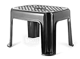YBM Home Plastic Step Stool Great For Kitchen, Laundry Bath Office Garage 0305-bl black)