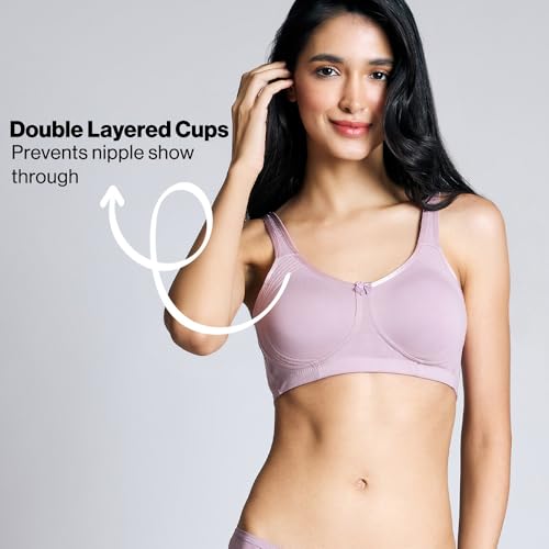 Image of NYKD NYB169 Cotton Non Padded Non Wired Encircled Shaping Bra Full Coverage Side Lift (Plus