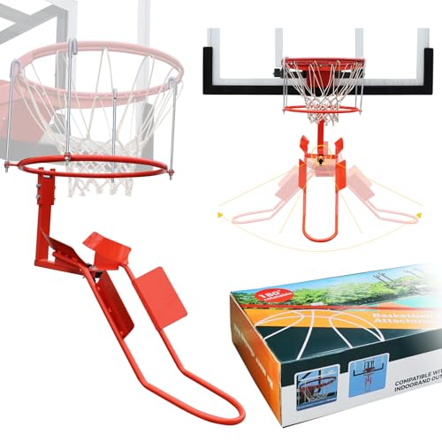 Katop Basketball Return Attachment for Hoop Heavy Duty Durable Steel Basketball Return System 180 Degrees Rotatable Shot Returner for 18 Rim Indoor and Outdoor Product Patents
