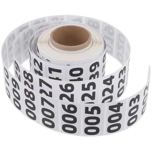 TOVINANNA Pegatinas de Inventario Circulares Negras Autoadhesivas Números, Adhesivas de Material Térmico, Ideales para Organizar y Gestionar Almacenes de Forma