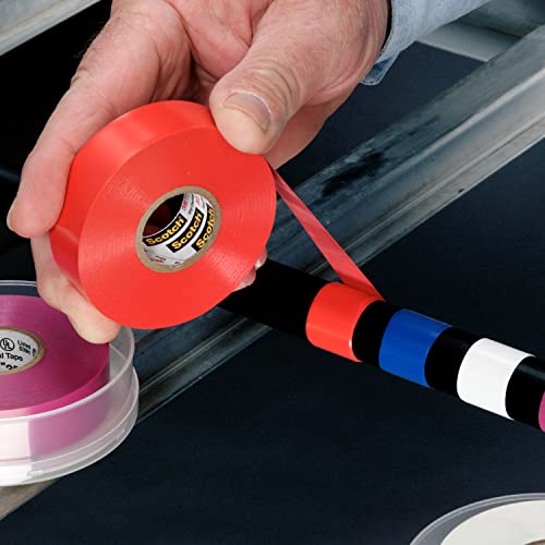 Scotch Vinyl Color Coding Electrical Tape 35, 3/4 In X 66 Ft, Red #TOP6