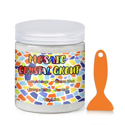Mosaic Crystal Grout, Mosaics Tile Tools, Mosaic Tile Accessories, Essential for Handmade Grouting and Perfect for DIY Craft Projects (4.5, Ounces)