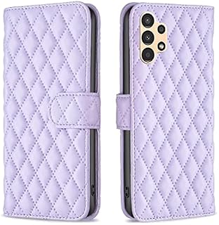 Dfjhure Samsung Galaxy A13 4G Case Samsung A04S Phone CaseFlip Wallet Phone Case PU Premium Leather Cover Shockproof with Credit Card Slot View Stand Women Case for Samsung Galaxy A13 4G/A04S -Purple