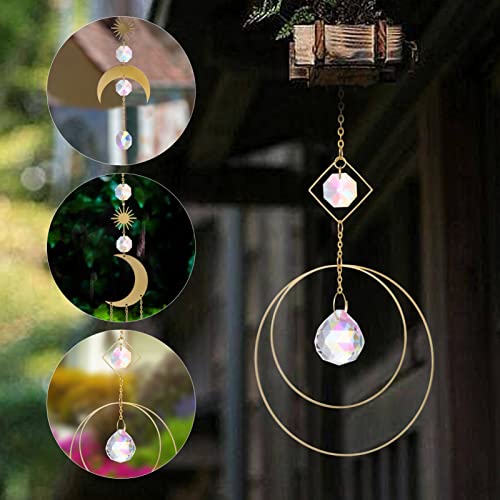 DECHOUS Kristall-Sonnenfänger: 9 Stück Hängende Kristall-Sonnenfänger Mit Kristallanhängern Bunte Sonnenfänger Für Fenster Garten Heimdekoration Autoanhänger Weihnachtsfeier – Bild 3