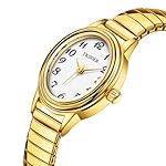 Dainty Gold Watches for Women, Easy to Read Ladies Analog Watch, 30M Waterproof, Luminous Dial, Stainless Steel Stretch Expansion Strap - Image 2
