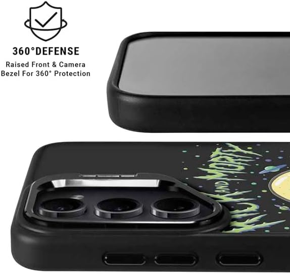 Skinit Kickstand Phone Case Compatible with Galaxy S24 - Officially Licensed Adult Swim Rick and Morty Spaceship Design