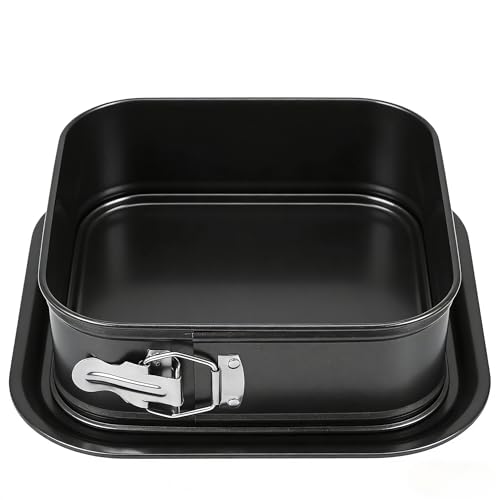 Myyaowl Square Springform Pan, Nonstick Baking Mold with Removable Bottom, Heavy-Duty Black Bakeware for Cheesecakes, Ice Cream Cakes & Home Kitchen Baking Myyaowl Square Springform Pan, Nonstick Baking Mold with Removable Bottom, Heavy-Duty Black Bakeware for Cheesecakes, Ice Cream Cakes & Home Kitchen Baking