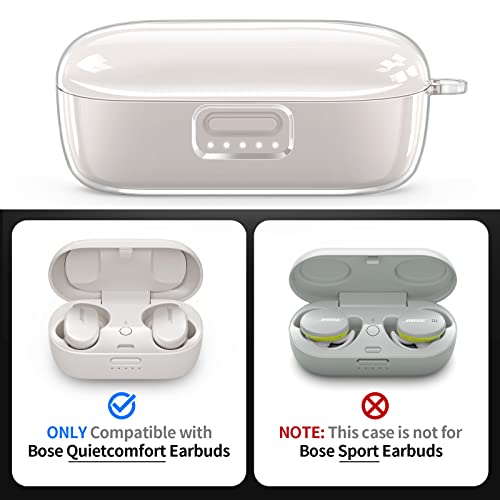Bose Quietcomfort Earbuds Case Cover, Filoto Hard Protective Case For Bose Quietcomfort Noise Cancelling Earbuds With Carabiner Keychain Accessories For Men Women (Clear) #TOP1