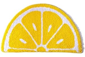 Playtime Cozy Lemon Cute Fruits Half Round Kitchen Floor Rug