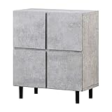 ISSEIKI ロカ キャビネット 幅73cm (セメントグレー)【完成品】 ROCA CABINET 73 (MF-C-GRAY) チェスト 収納家具 木製