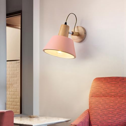 Lámpara de pared E27 con cabezal orientable e iluminación macarrón para lectura 3