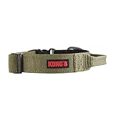 KONG Ultra Durable Padded Comfort Handle Dog Collar (Large, Green)