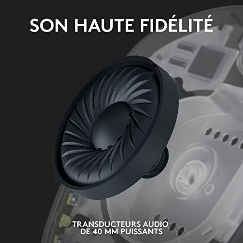 Logitech G435 LIGHTSPEED & Bluetooth sans Fil Casque Gamer léger circum-auriculaire, Micro intégré, Batterie de 18h, Compatible avec Dolby Atmos, PC, PS4, PS5, Mobile, Nintendo Switch - Noir