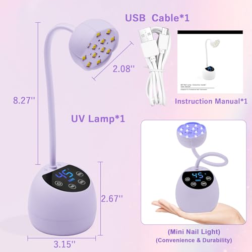 Image of CGBE UV LED Nail Lamp, 36W Mini Cordless Flash Cure Nail Lamp for Gel Nails