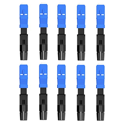 【LCYOUTH】クイックアダプタのコネクタ FTTH 埋込 光ファイバケーブル SC/UPC シングル・マルチモード兼用 10個入り(SCアダプタのコネクタ)