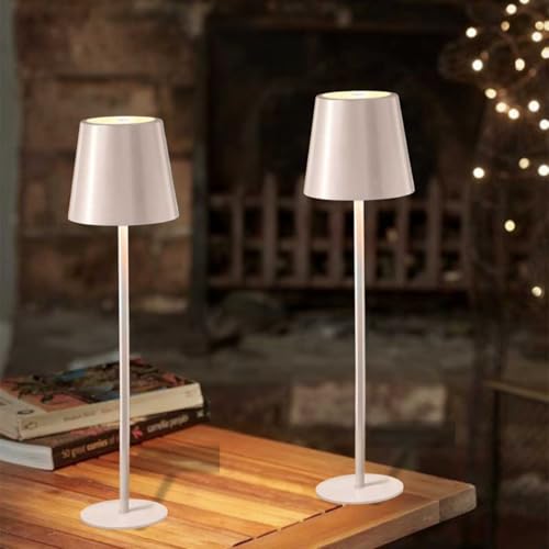 Marco Paul Ivory Touch Lamps Bedside Set of 2 Versatile Table Lamps for Bedroom 2400 mAh LED Rechargeable Light Lights for Bedroom Durable Rechargeable Lights Indoor Lamp Tables for Living Room